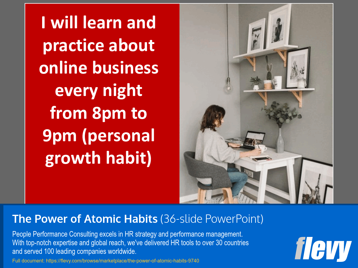 The Power of Atomic Habits Book Summary (36-slide PPT PowerPoint presentation slide deck (PPTX)) Preview Image