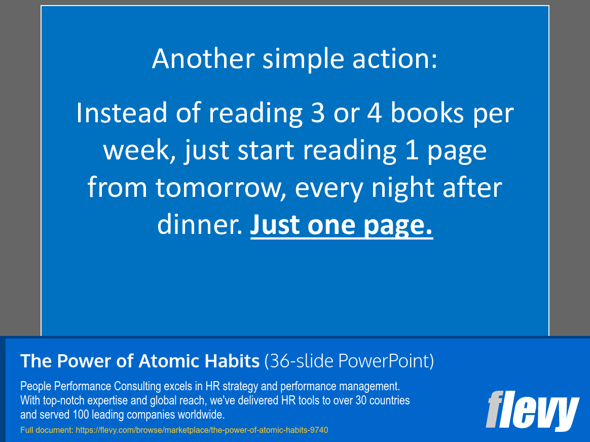 The Power of Atomic Habits Book Summary (36-slide PPT PowerPoint presentation slide deck (PPTX)) Preview Image