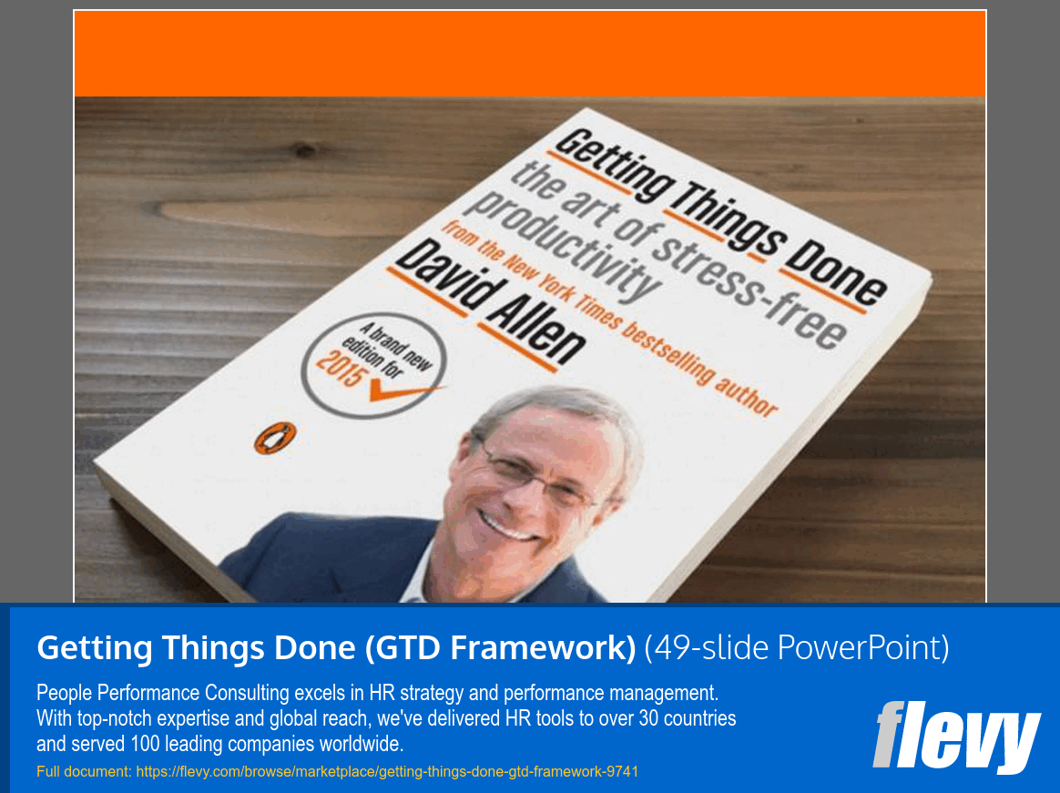 Getting Things Done (GTD Framework) (49-slide PPT PowerPoint presentation slide deck (PPTX)) Preview Image
