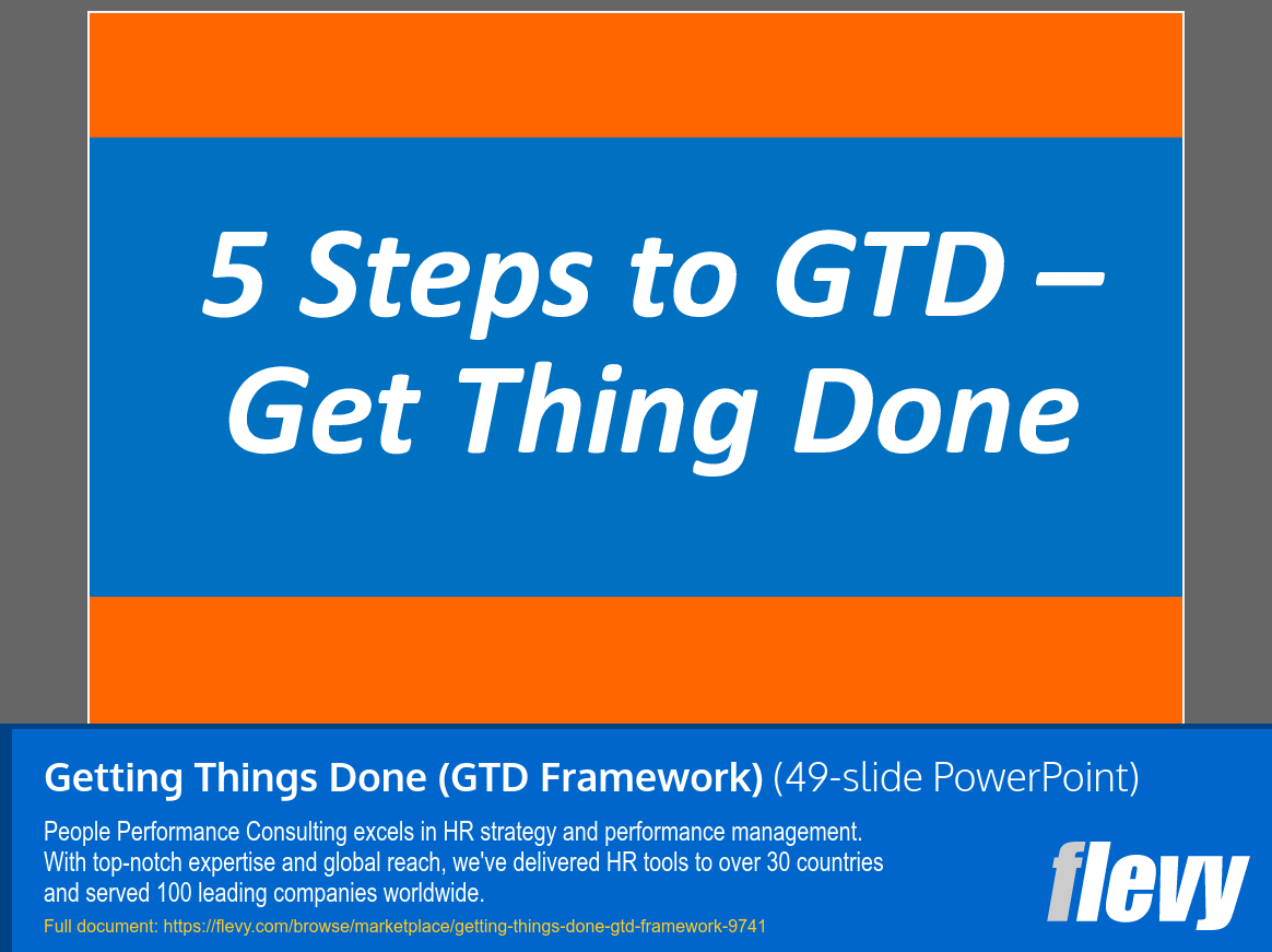 Getting Things Done (GTD Framework) (49-slide PPT PowerPoint presentation slide deck (PPTX)) Preview Image