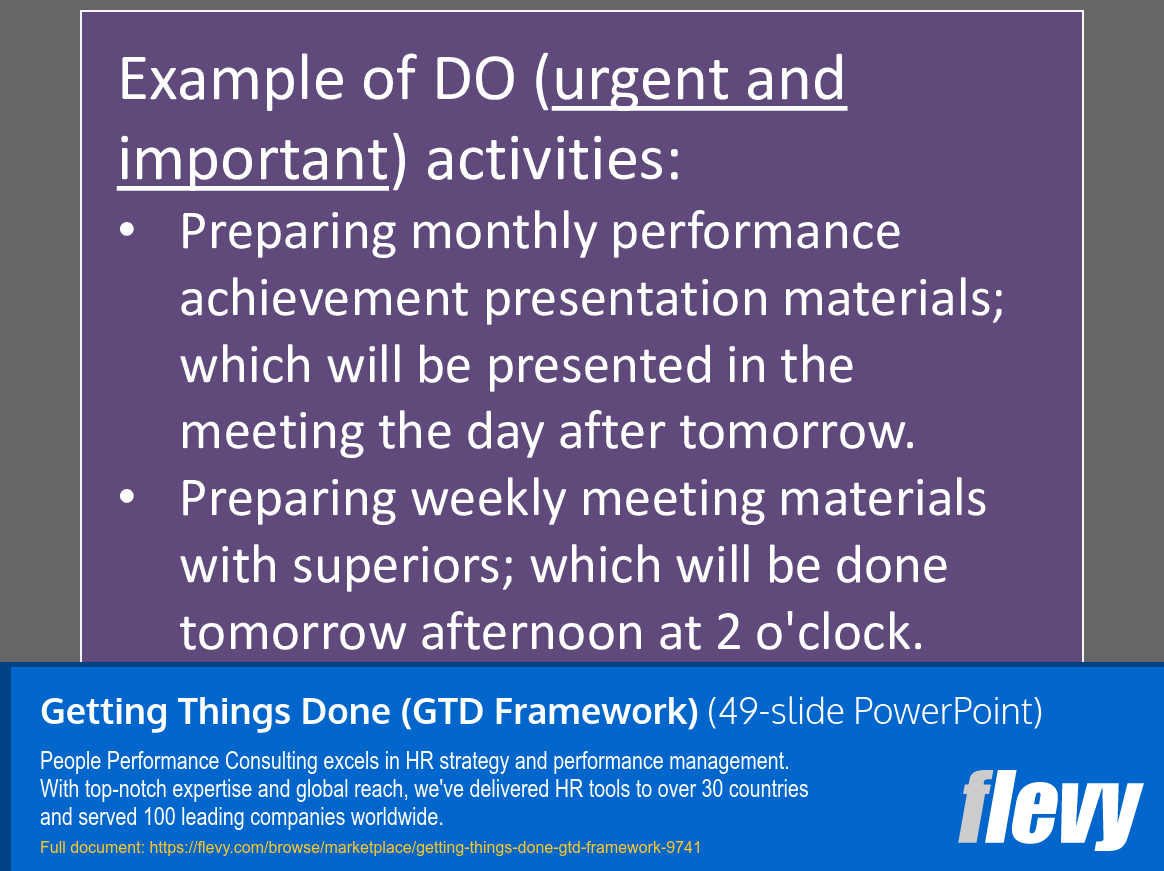 Getting Things Done (GTD Framework) (49-slide PPT PowerPoint presentation slide deck (PPTX)) Preview Image
