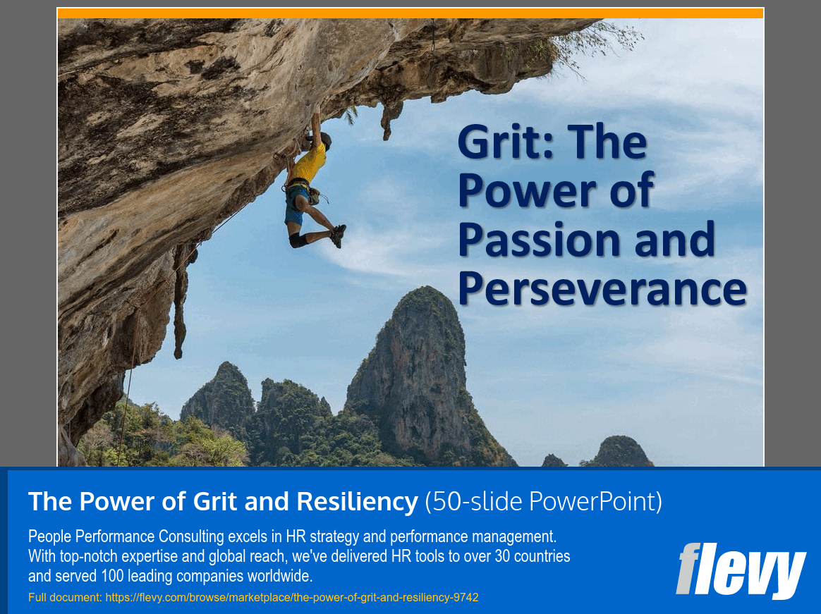 The Power of Grit and Resiliency Book Summary (50-slide PPT PowerPoint presentation slide deck (PPTX)) Preview Image