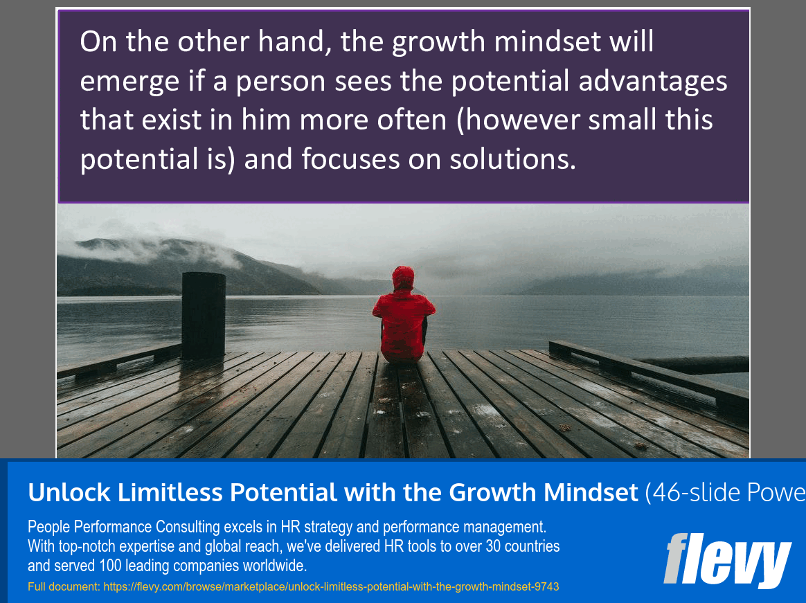 Unlock Limitless Potential with the Growth Mindset (46-slide PPT PowerPoint presentation slide deck (PPTX)) Preview Image