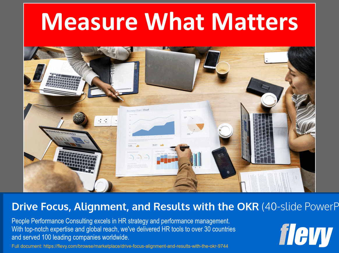 Drive Focus, Alignment, and Results with the OKR (40-slide PPT PowerPoint presentation slide deck (PPTX)) Preview Image