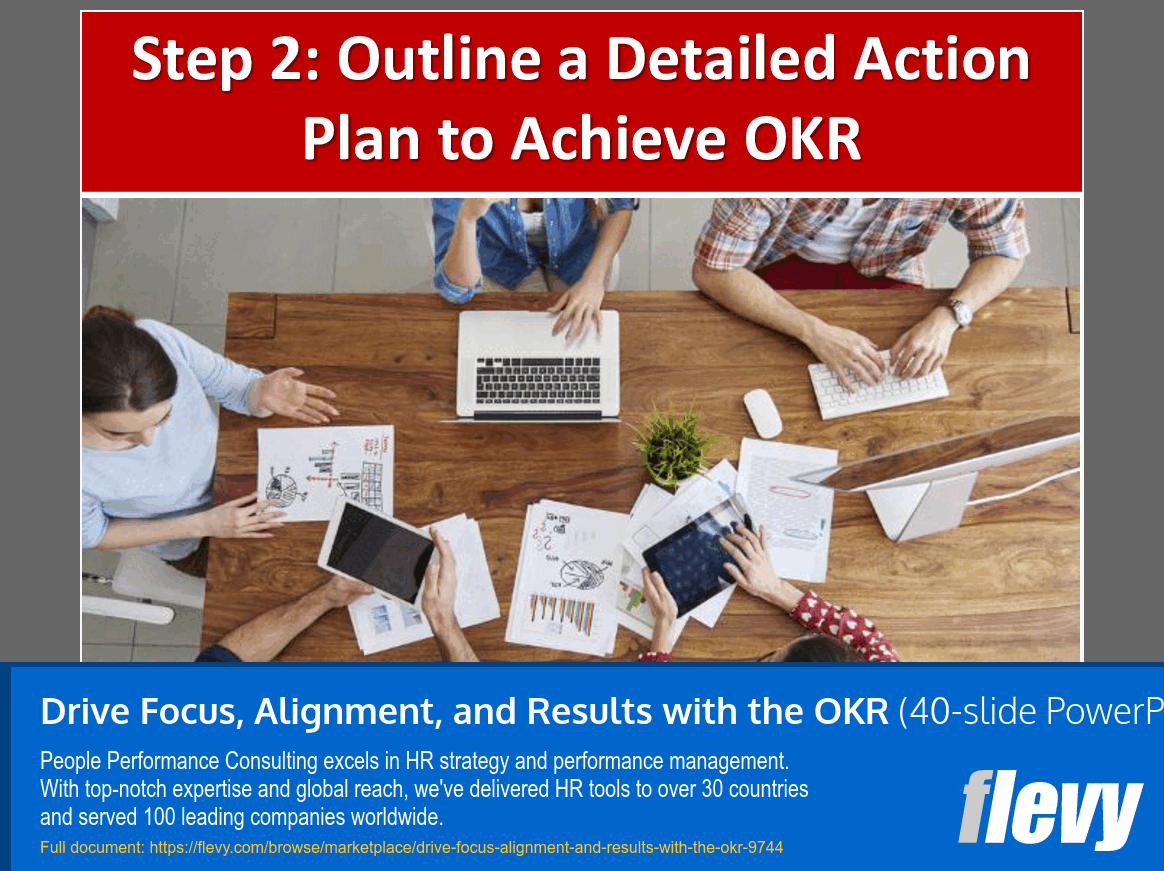 Drive Focus, Alignment, and Results with the OKR (40-slide PPT PowerPoint presentation slide deck (PPTX)) Preview Image