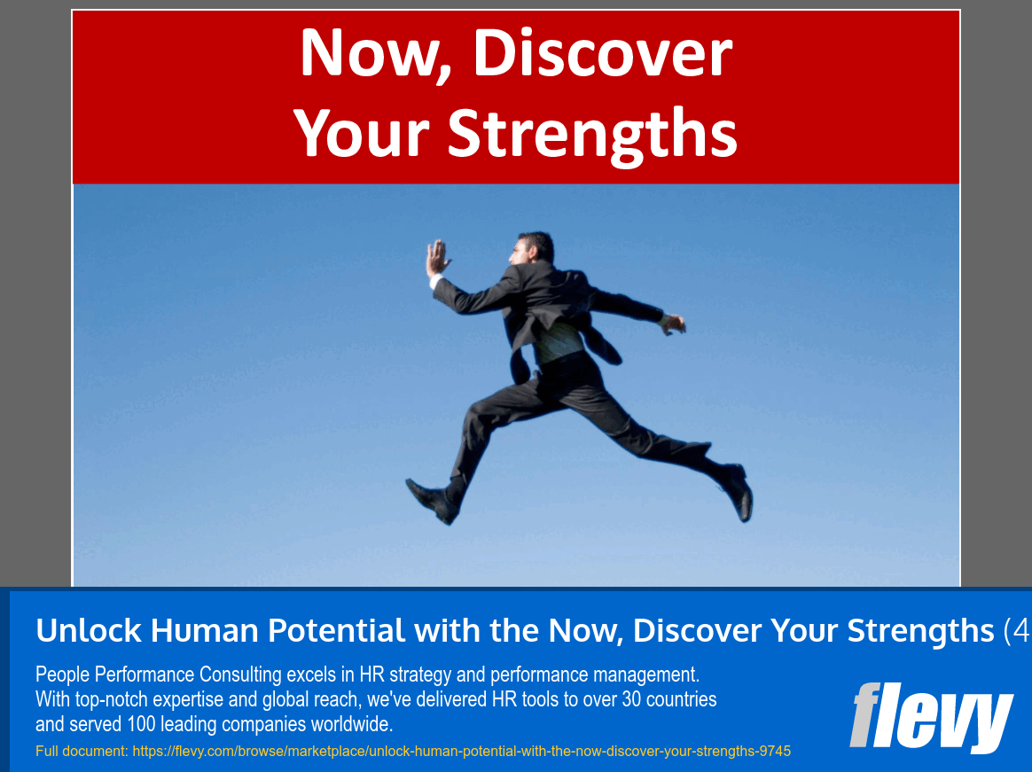 Unlock Human Potential with the Now, Discover Your Strengths (43-slide PPT PowerPoint presentation slide deck (PPTX)) Preview Image