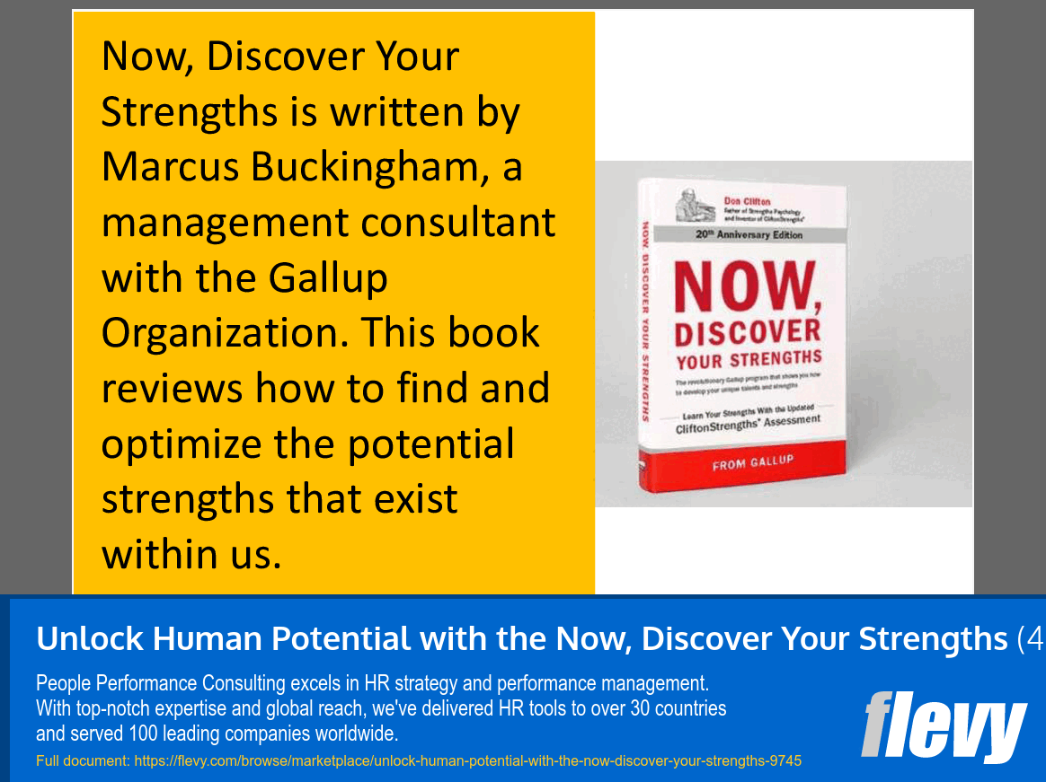 Unlock Human Potential with the Now, Discover Your Strengths (43-slide PPT PowerPoint presentation slide deck (PPTX)) Preview Image