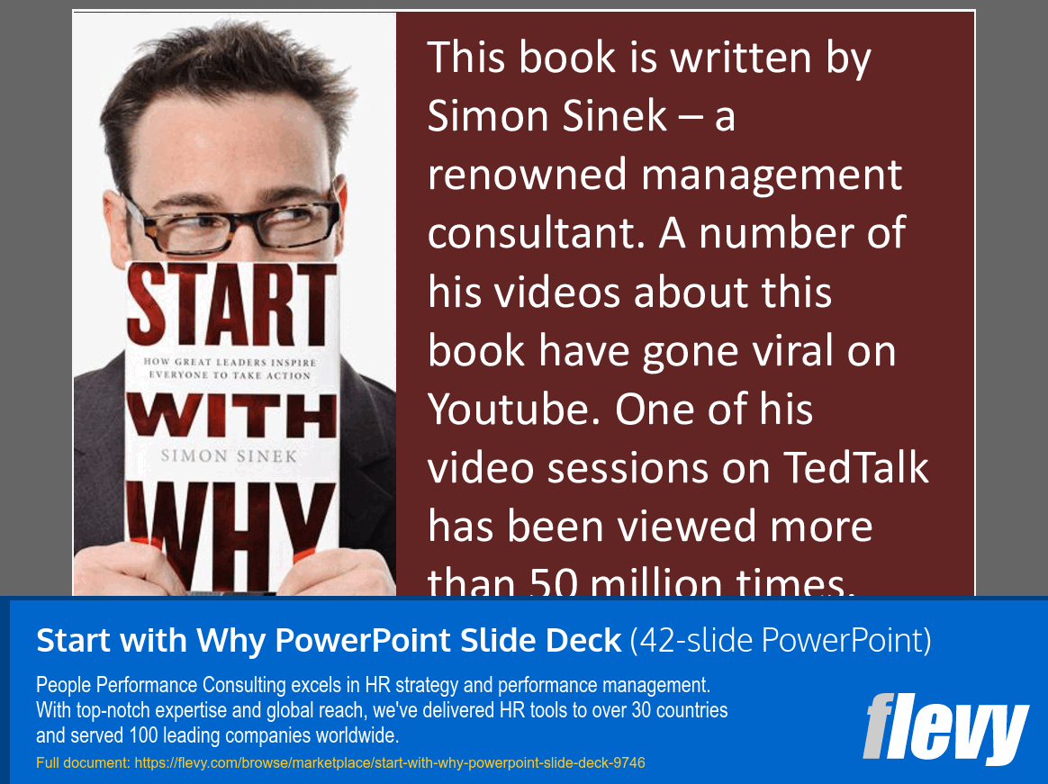 Start with Why Book Summary (42-slide PPT PowerPoint presentation slide deck (PPTX)) Preview Image