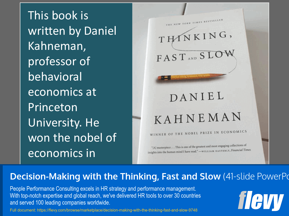 Decision-Making with the Thinking, Fast and Slow (41-slide PPT PowerPoint presentation slide deck (PPTX)) Preview Image
