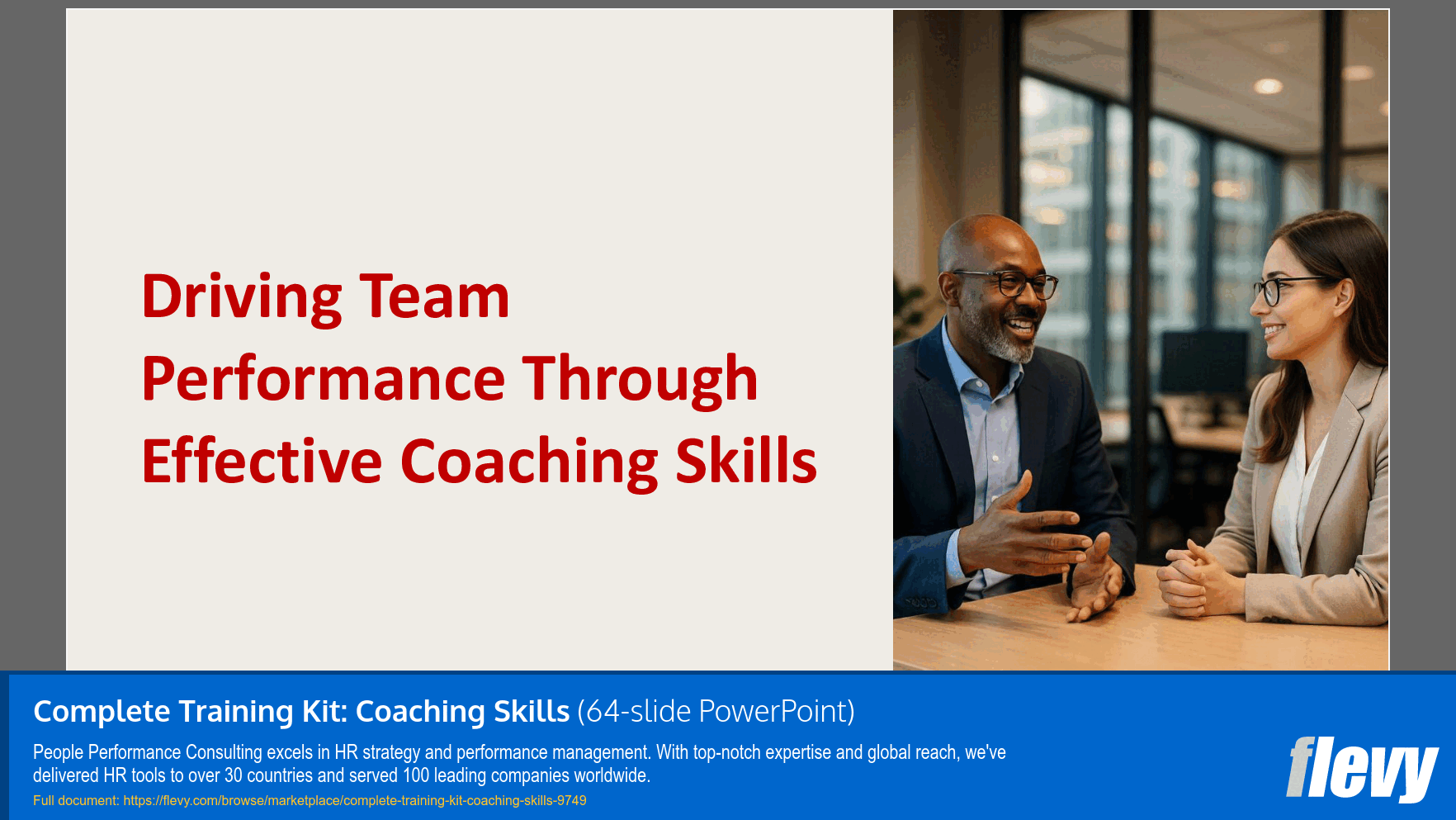 Complete Training Kit: Coaching Skills (64-slide PPT PowerPoint presentation slide deck (PPTX)) Preview Image
