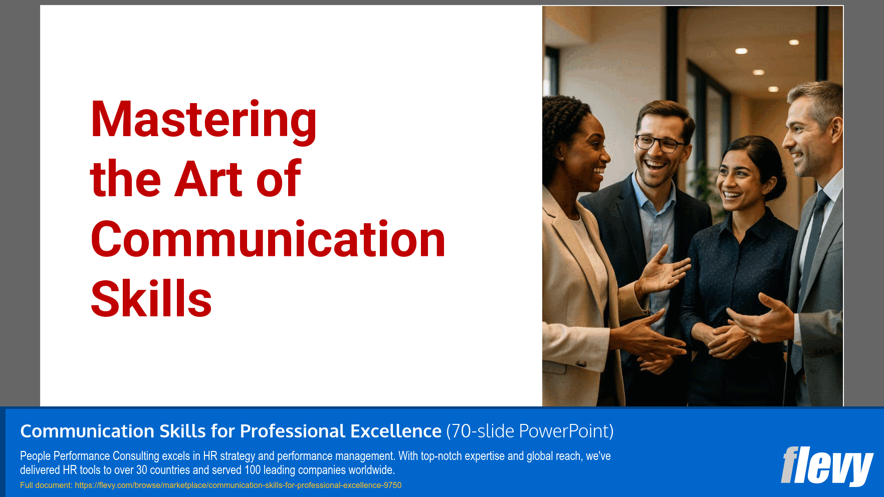 Communication Skills for Professional Excellence (70-slide PPT PowerPoint presentation slide deck (PPTX)) Preview Image
