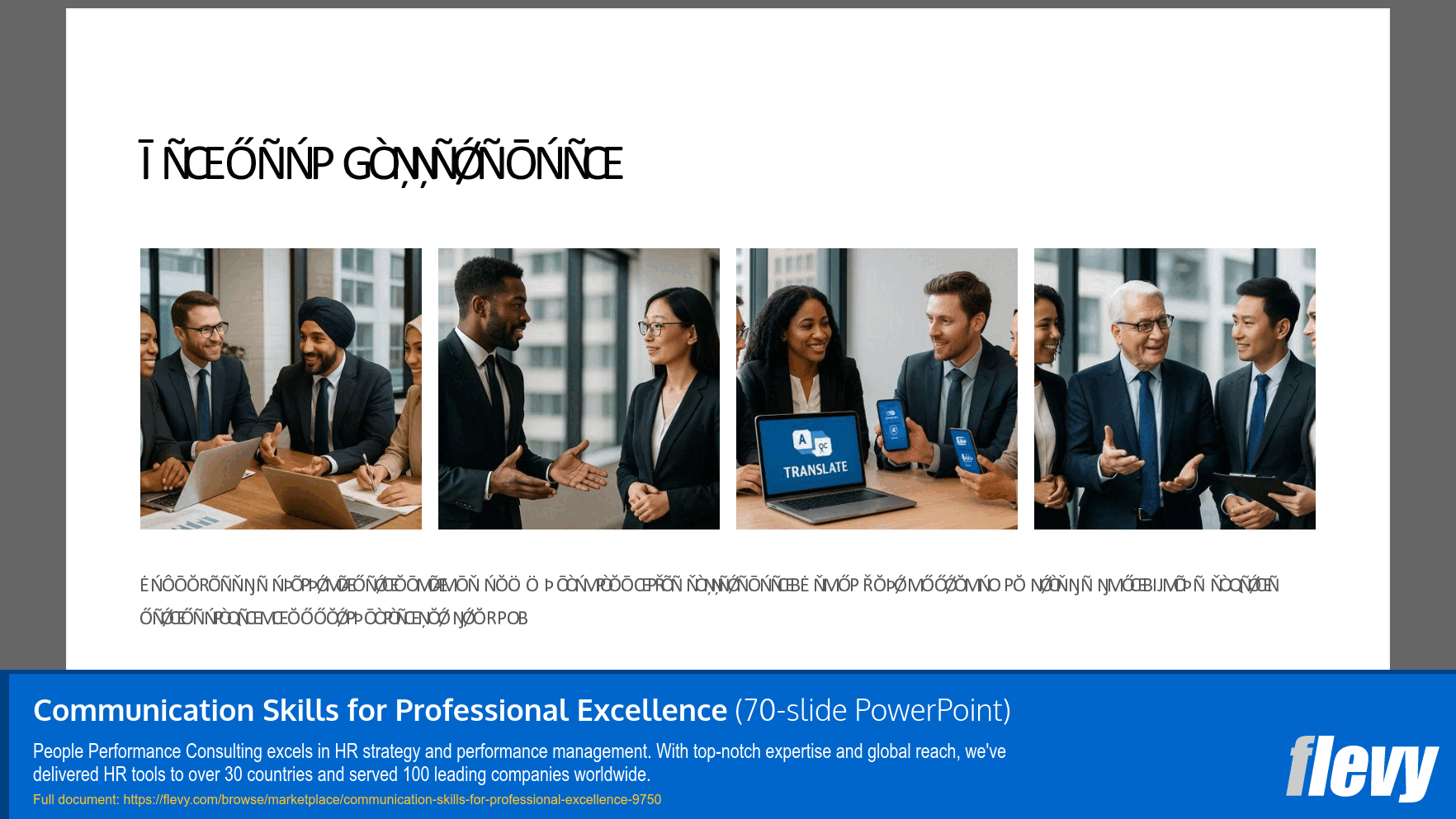 Communication Skills for Professional Excellence (70-slide PPT PowerPoint presentation slide deck (PPTX)) Preview Image