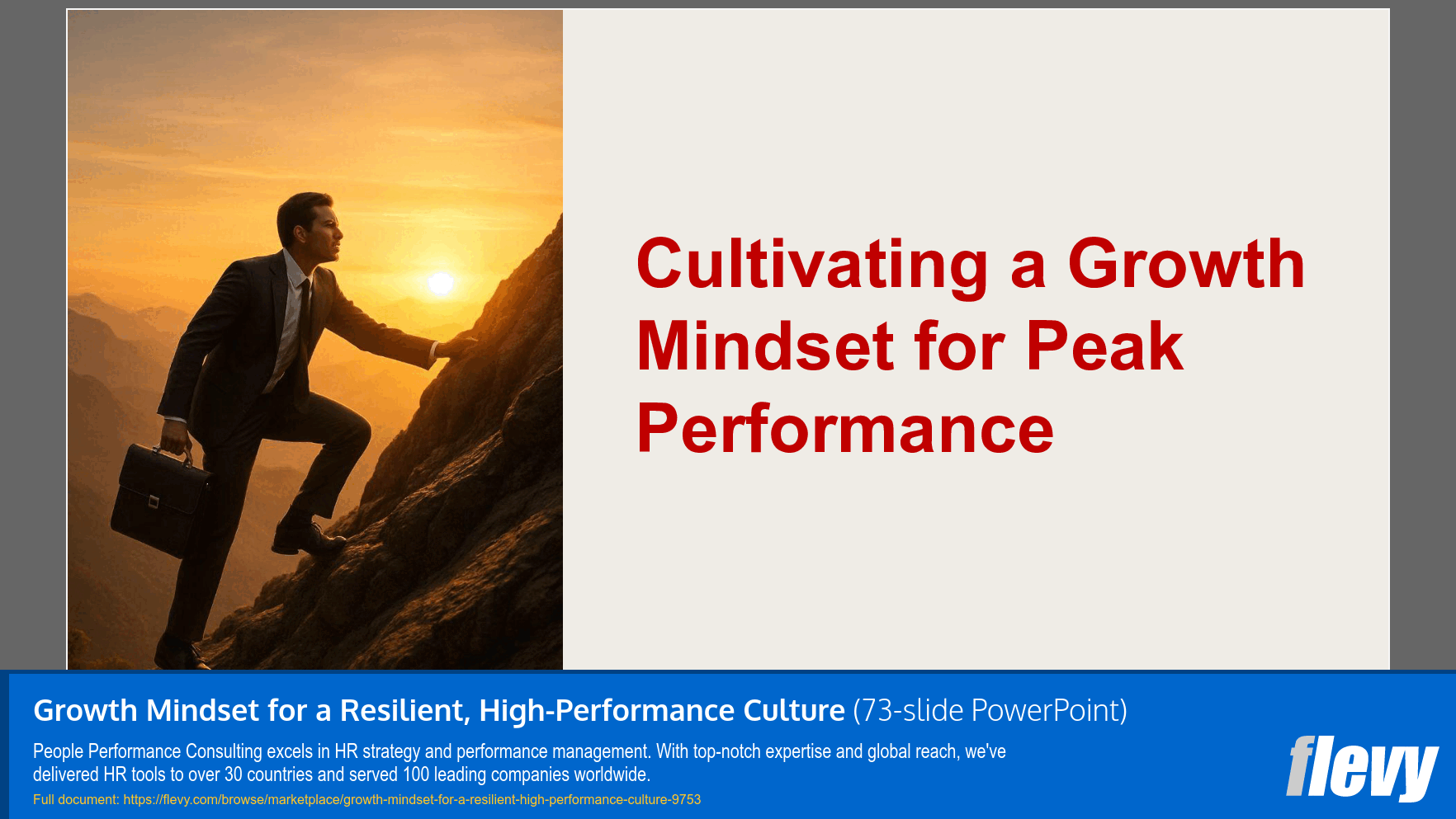 Growth Mindset for a Resilient, High-Performance Culture (73-slide PPT PowerPoint presentation slide deck (PPTX)) Preview Image