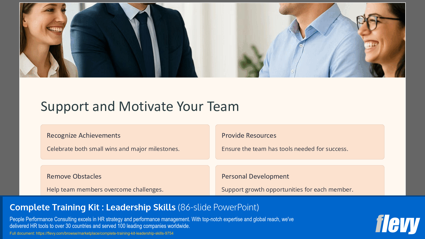 Complete Training Kit: Leadership Skills (86-slide PPT PowerPoint presentation slide deck (PPTX)) Preview Image