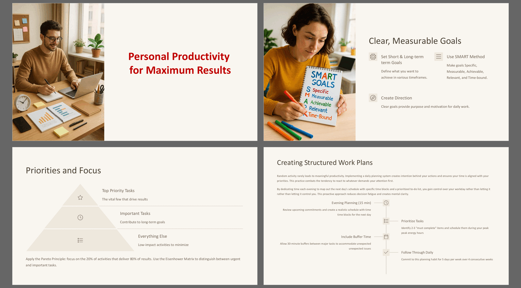 Personal Productivity for Peak Performance (96-slide PPT PowerPoint presentation slide deck (PPTX)) Preview Image