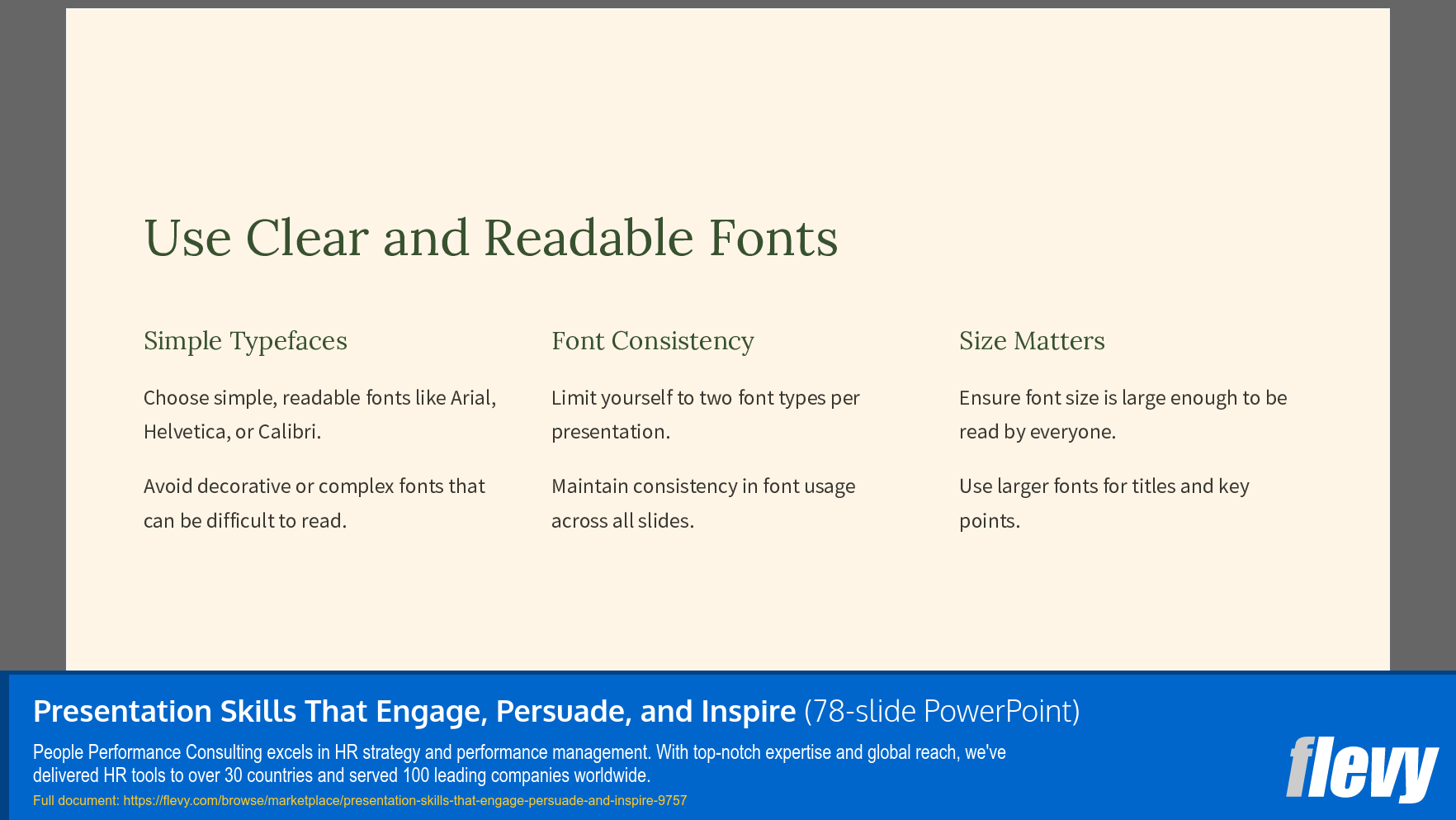 Presentation Skills That Engage, Persuade, and Inspire (78-slide PPT PowerPoint presentation slide deck (PPTX)) Preview Image