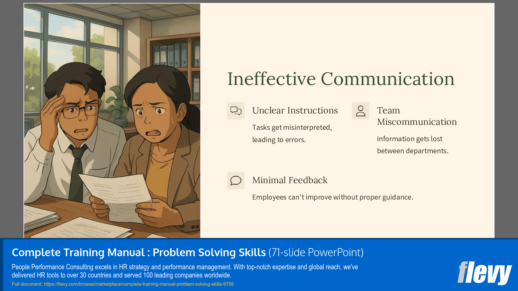 Complete Training Manual: Problem Solving Skills (71-slide PPT PowerPoint presentation slide deck (PPTX)) Preview Image