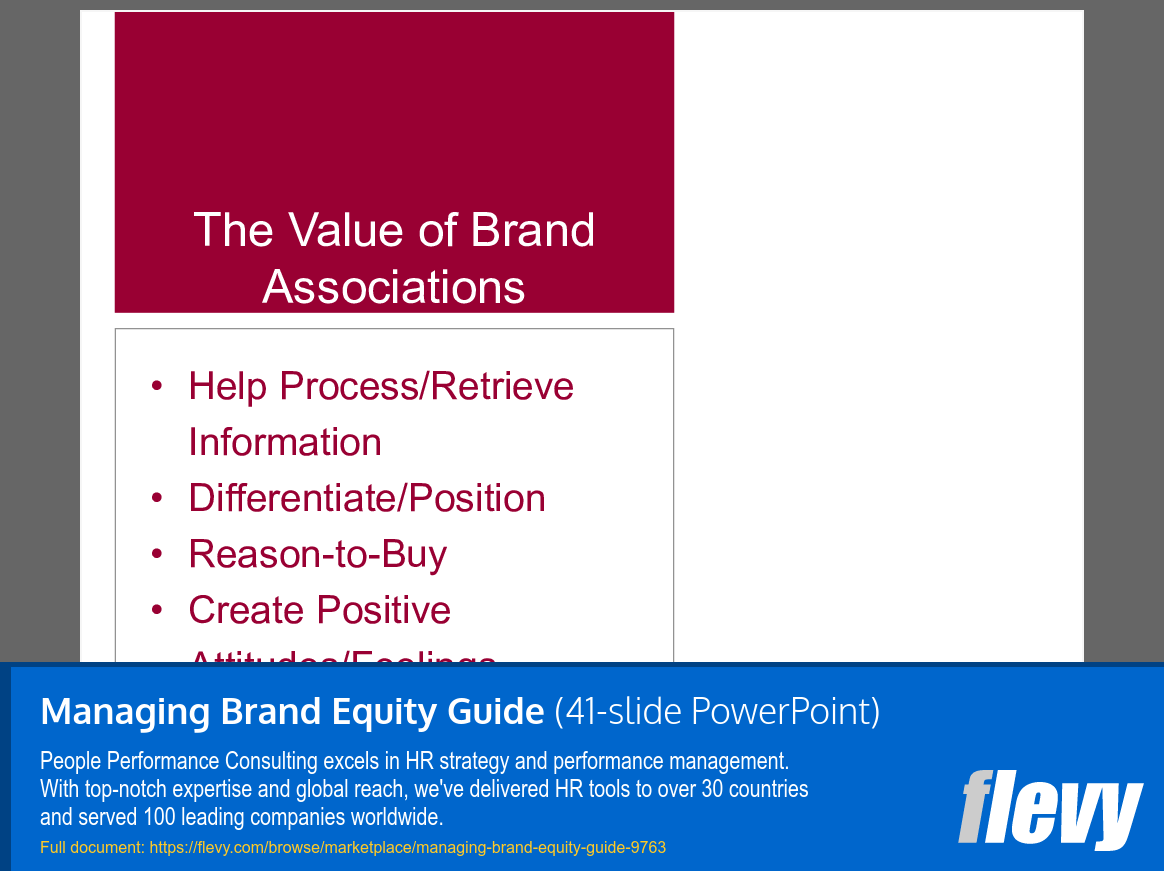 Managing Brand Equity Guide (41-slide PPT PowerPoint presentation slide deck (PPTX)) Preview Image