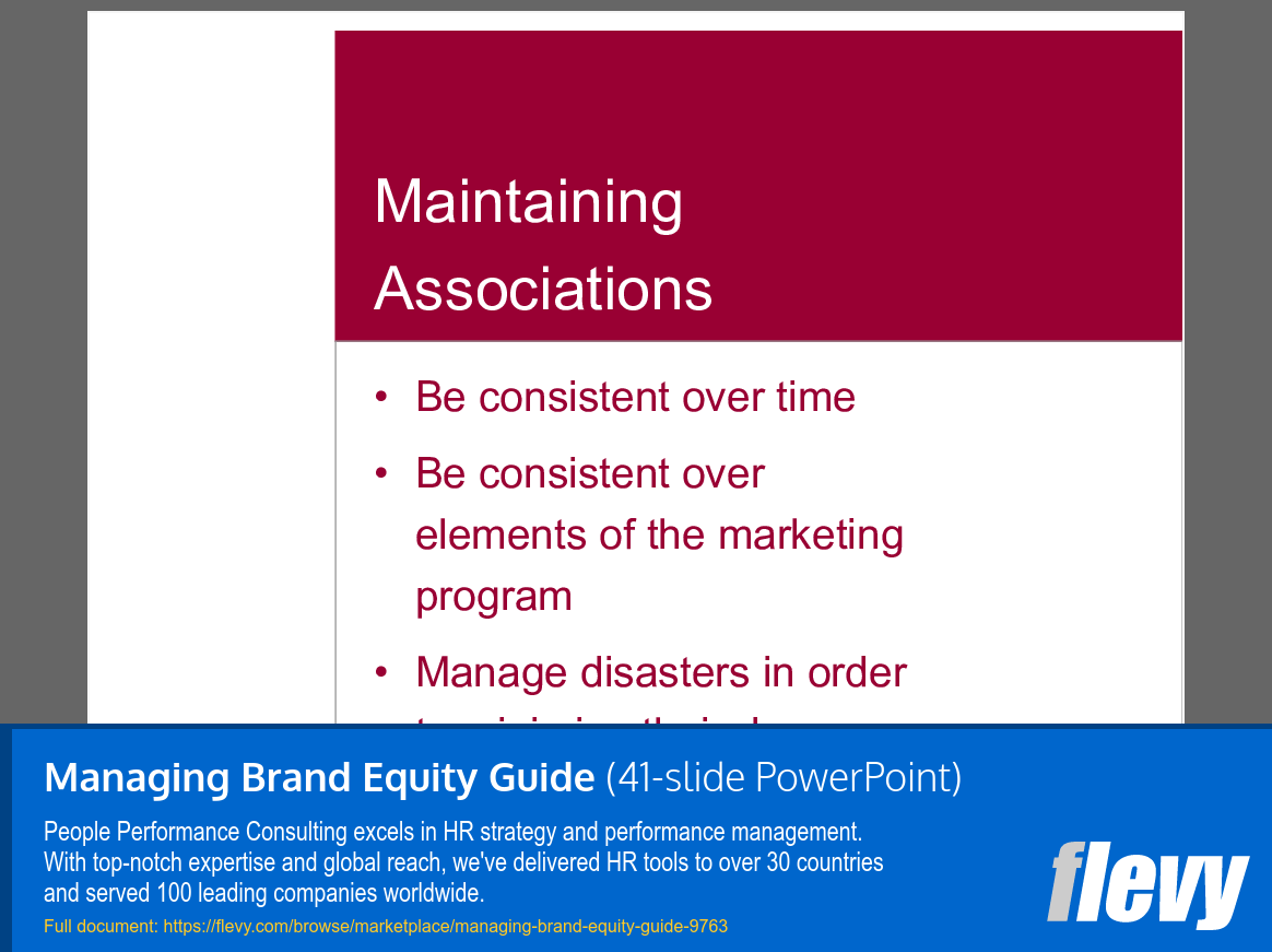 Managing Brand Equity Guide (41-slide PPT PowerPoint presentation slide deck (PPTX)) Preview Image