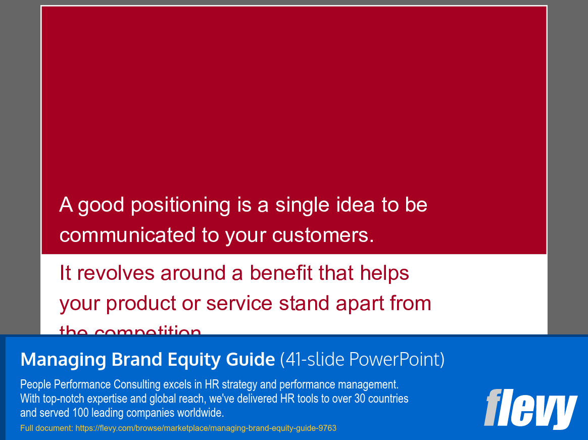 Managing Brand Equity Guide (41-slide PPT PowerPoint presentation slide deck (PPTX)) Preview Image