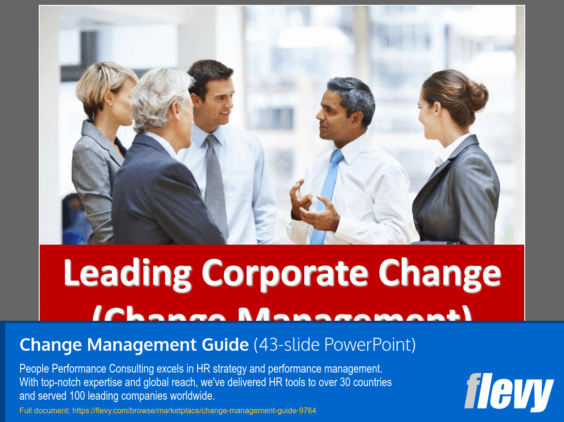Change Management Guide (43-slide PPT PowerPoint presentation slide deck (PPTX)) Preview Image