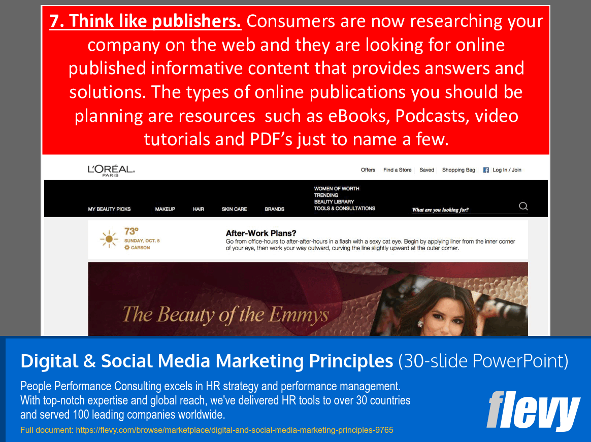 Digital & Social Media Marketing Principles (30-slide PPT PowerPoint presentation slide deck (PPTX)) Preview Image