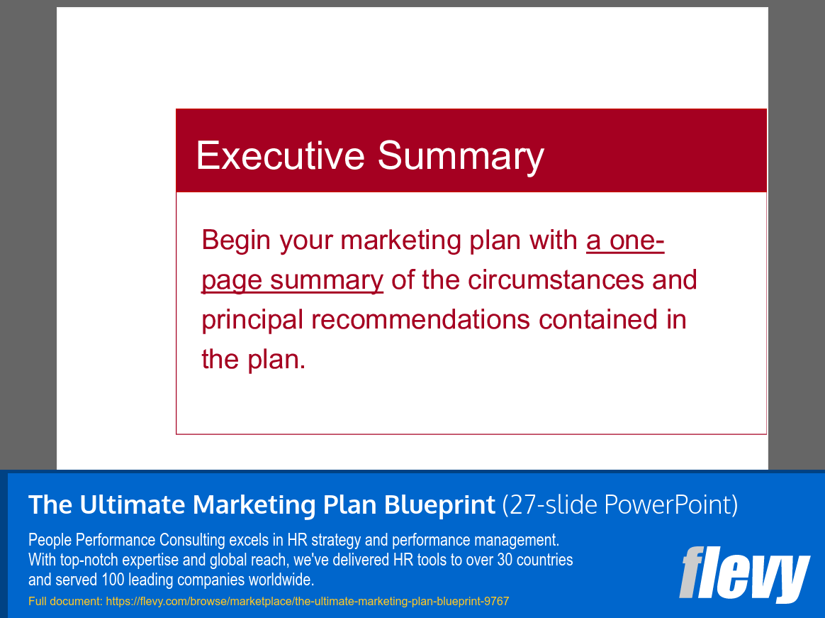 The Ultimate Marketing Plan Blueprint (27-slide PPT PowerPoint presentation slide deck (PPTX)) Preview Image
