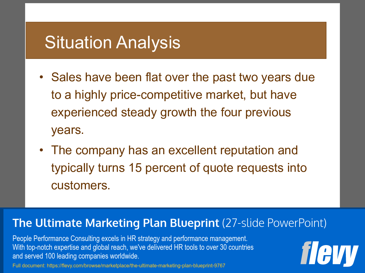 The Ultimate Marketing Plan Blueprint (27-slide PPT PowerPoint presentation slide deck (PPTX)) Preview Image