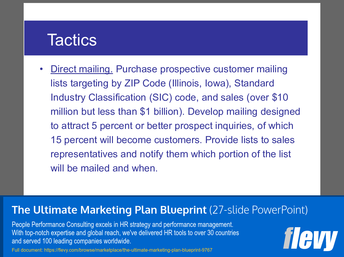 The Ultimate Marketing Plan Blueprint (27-slide PPT PowerPoint presentation slide deck (PPTX)) Preview Image