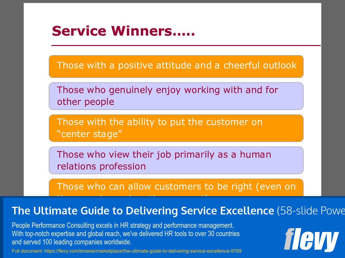 The Ultimate Guide to Delivering Service Excellence (58-slide PPT PowerPoint presentation slide deck (PPTX)) Preview Image