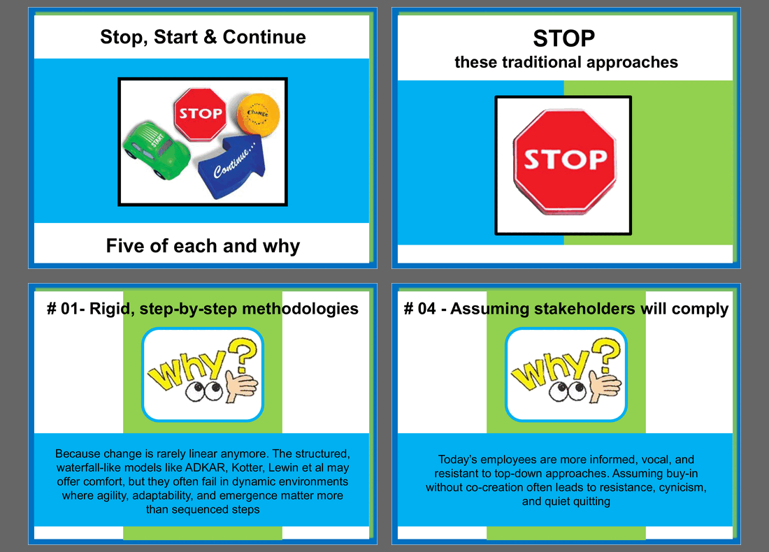 Change Management ... Stop, Start, Continue with These Things (21-slide PPT PowerPoint presentation slide deck (PPT)) Preview Image