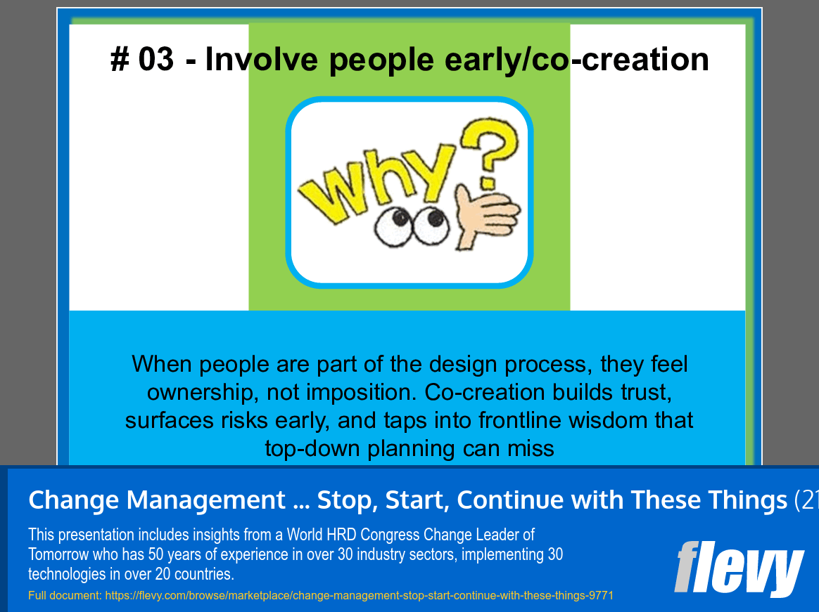 Change Management ... Stop, Start, Continue with These Things (21-slide PPT PowerPoint presentation slide deck (PPT)) Preview Image