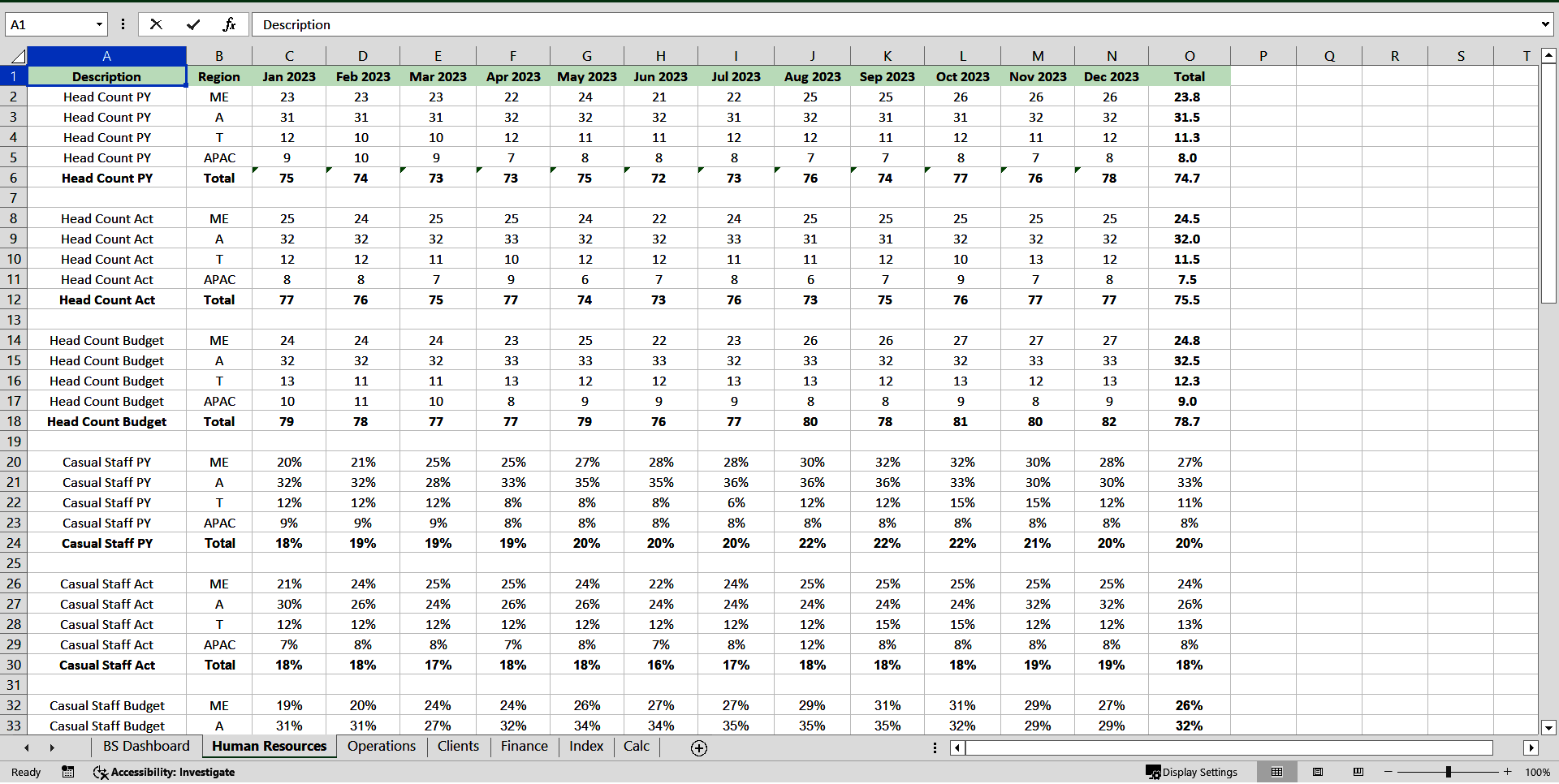 Balanced Scorecard Dashboard (Excel template (XLSX)) Preview Image