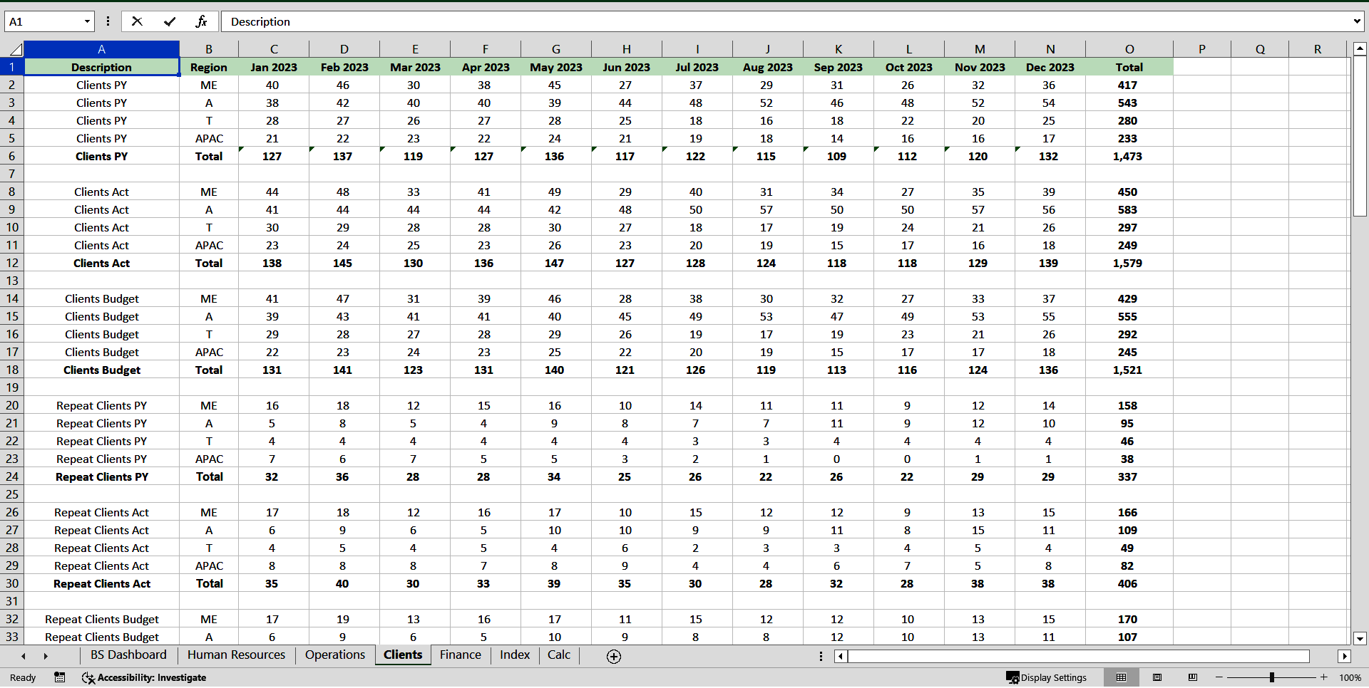 Balanced Scorecard Dashboard (Excel template (XLSX)) Preview Image