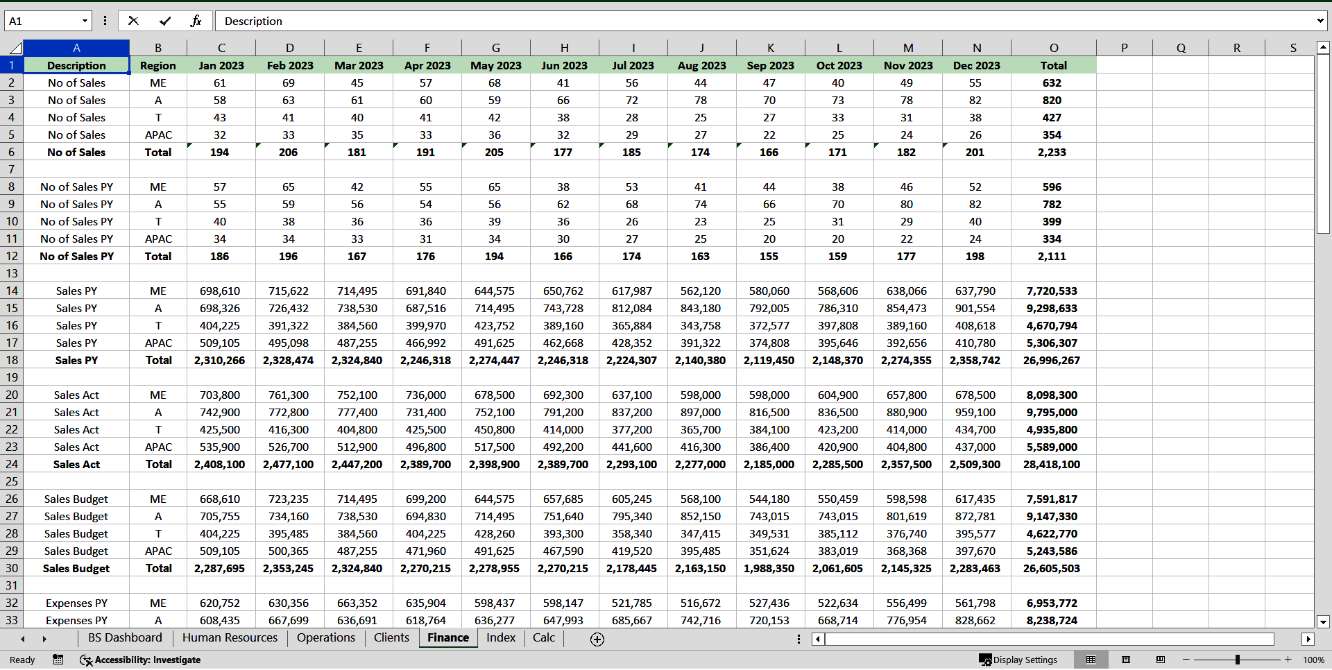 Balanced Scorecard Dashboard (Excel template (XLSX)) Preview Image