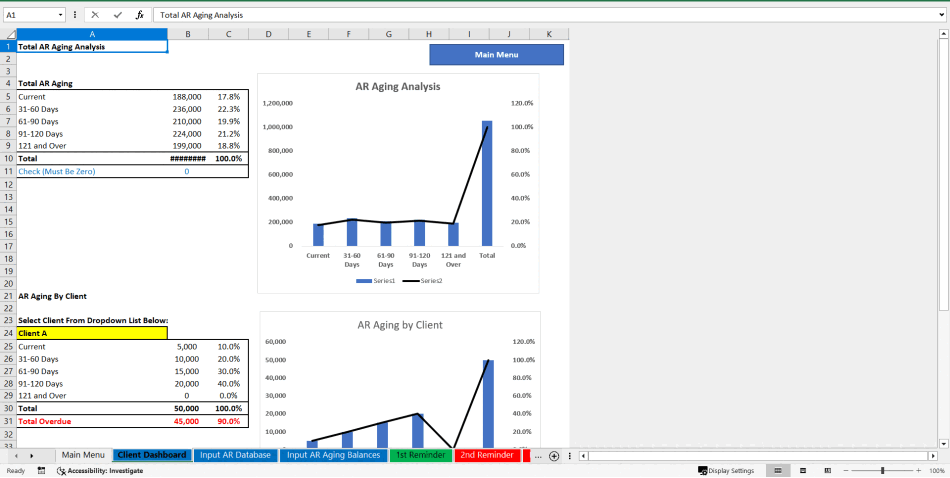 Accounts Receivable: Debt Collection Tool (Excel template (XLSX)) Preview Image