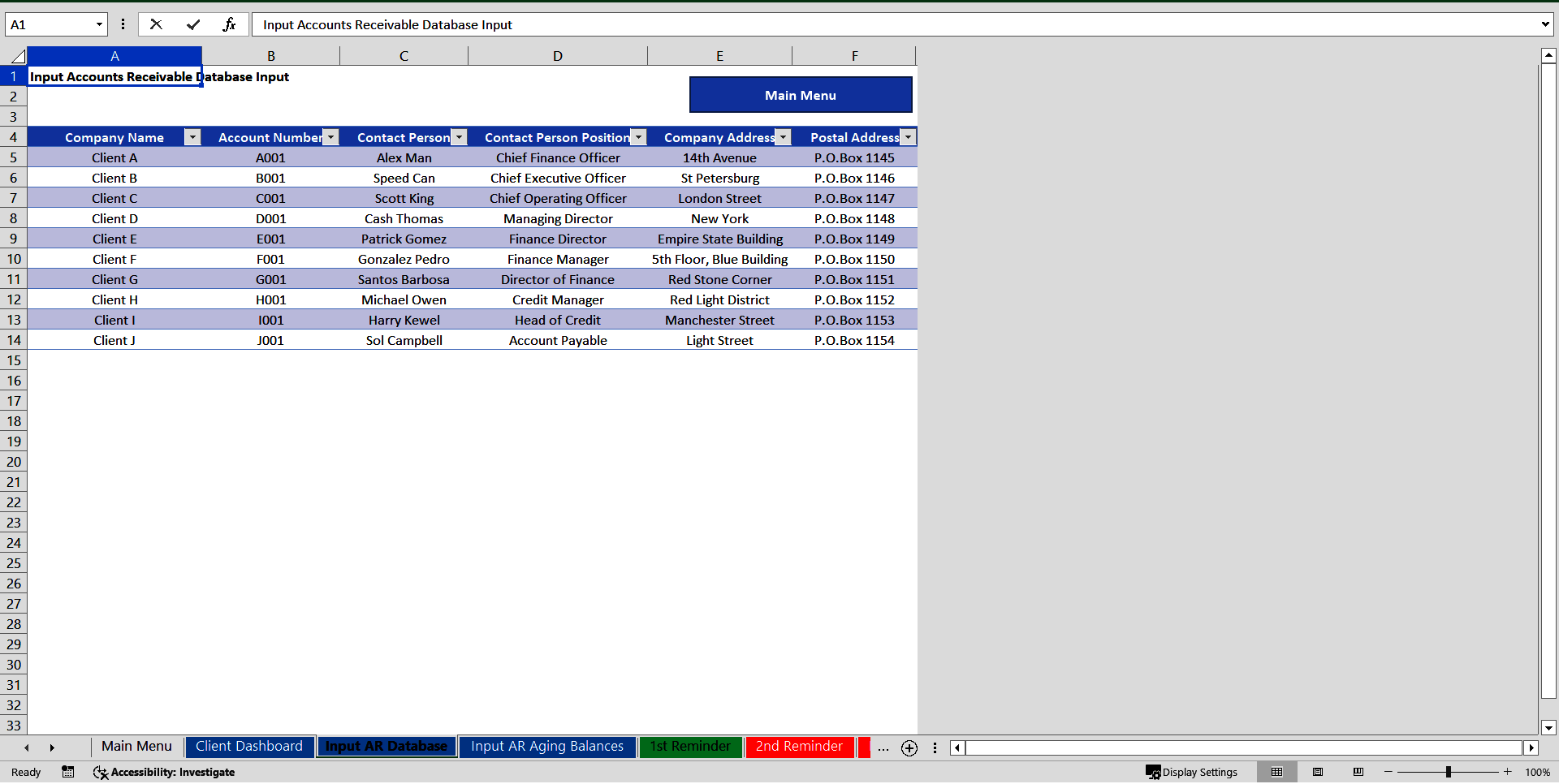 Accounts Receivable: Debt Collection Tool (Excel template (XLSX)) Preview Image