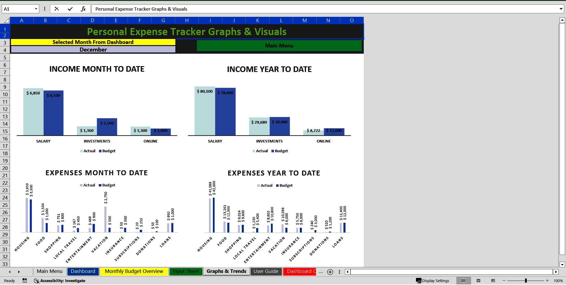 Effective Personal Expense Tracker (Excel template (XLSX)) Preview Image