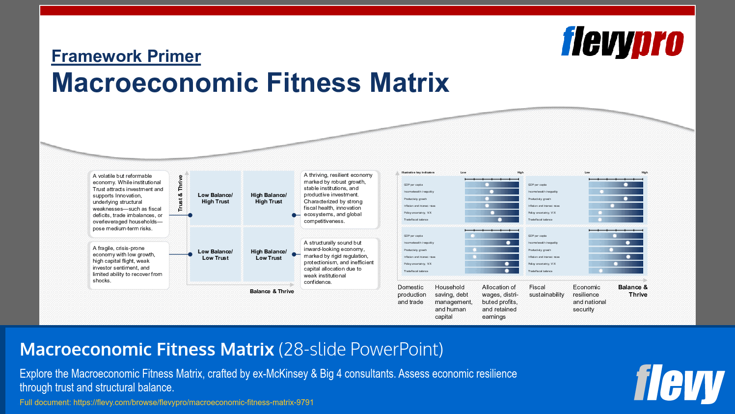 Macroeconomic Fitness Matrix (28-slide PPT PowerPoint presentation slide deck (PPTX)) Preview Image