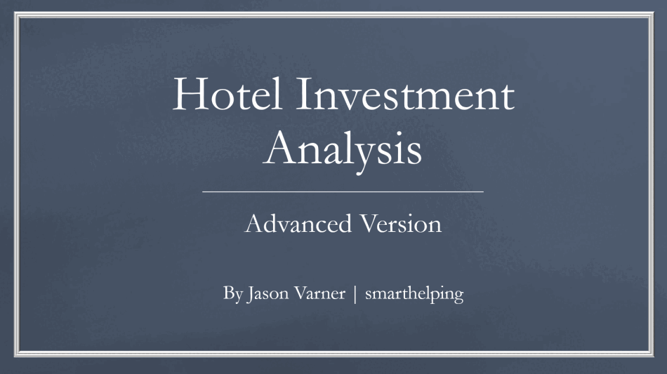 Joint Venture Hotel Deal Analyzer (Excel template (XLSX)) Preview Image
