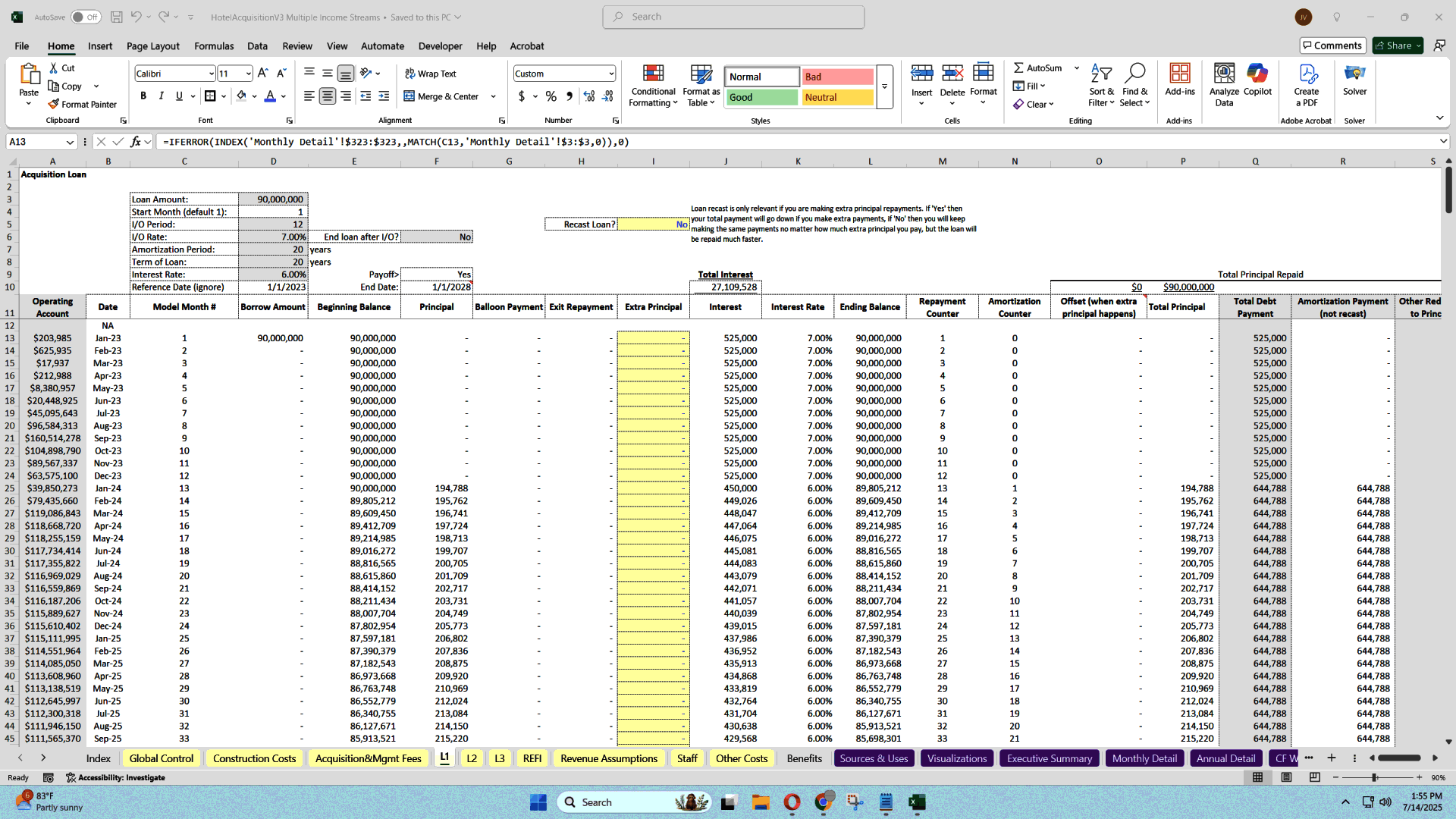 Joint Venture Hotel Deal Analyzer (Excel template (XLSX)) Preview Image