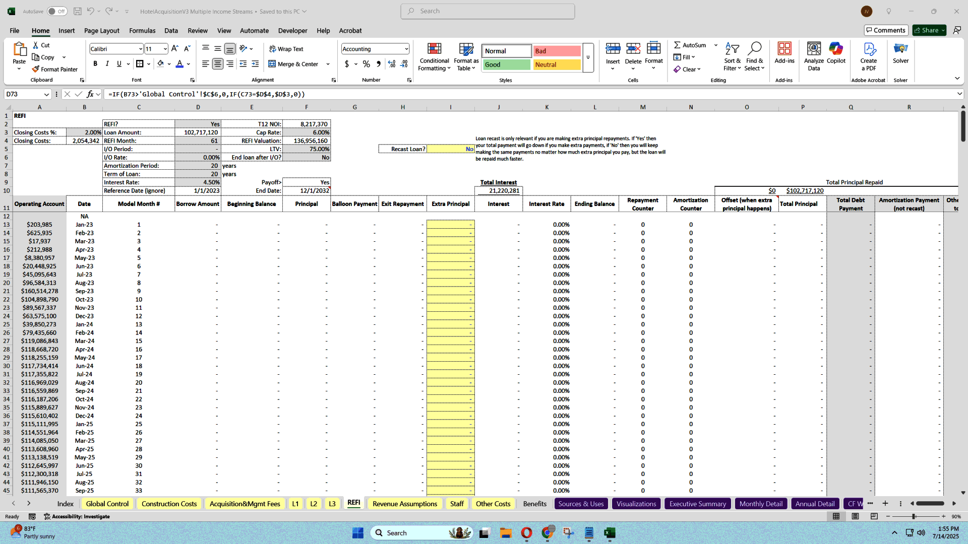 Joint Venture Hotel Deal Analyzer (Excel template (XLSX)) Preview Image