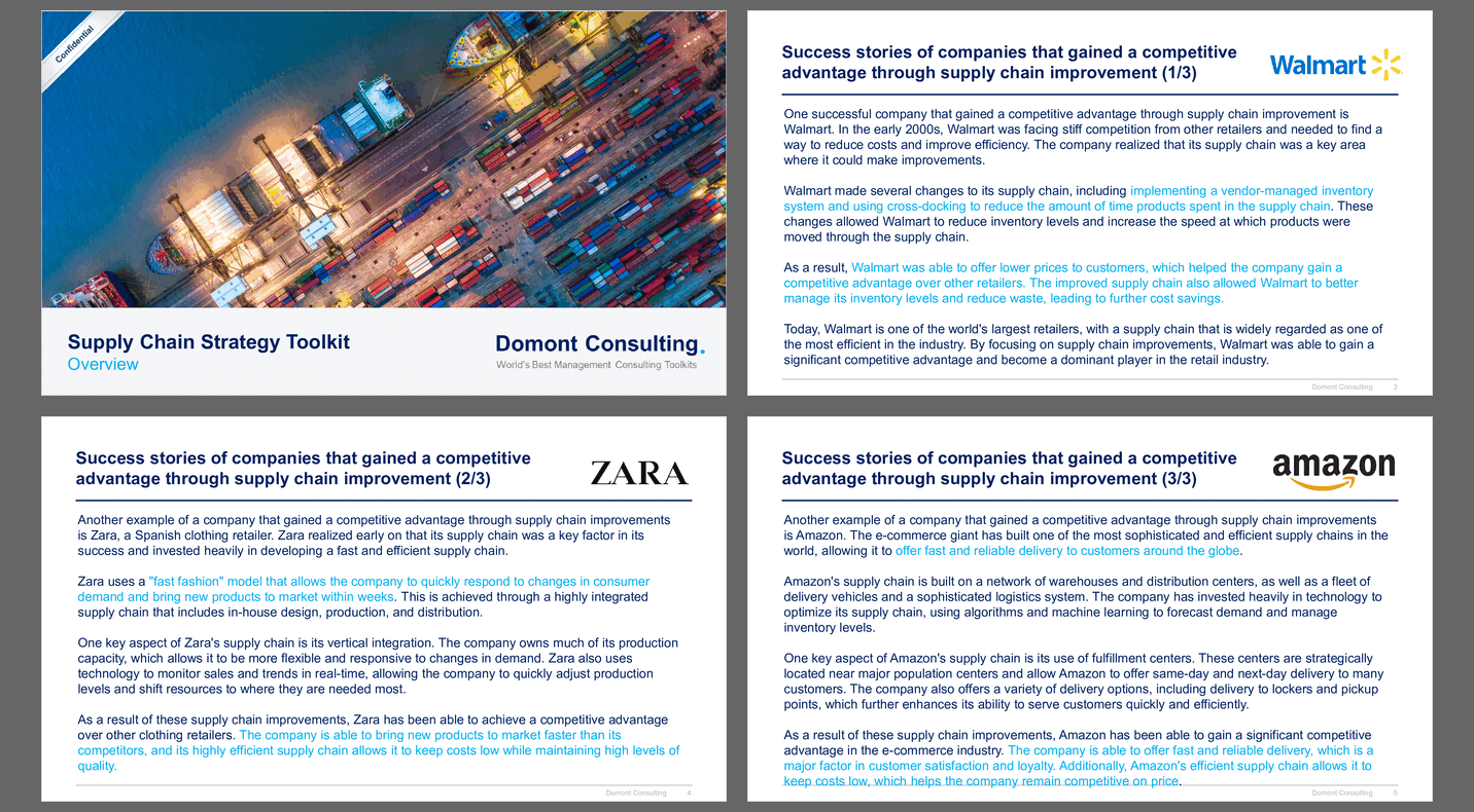 Supply Chain Strategy Toolkit (600-slide PPT PowerPoint presentation slide deck (PPTX)) Preview Image
