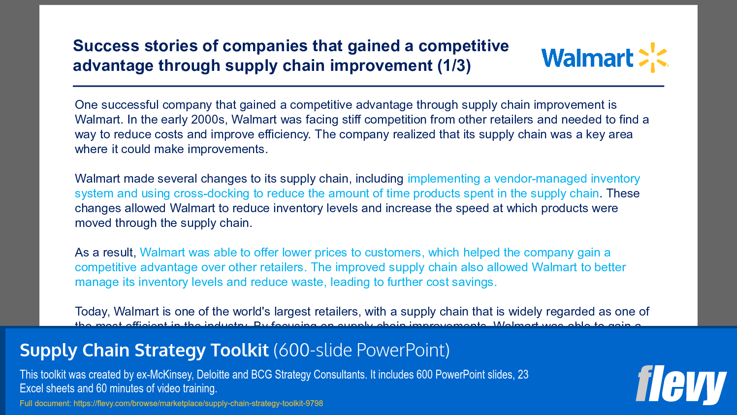 Supply Chain Strategy Toolkit (600-slide PPT PowerPoint presentation slide deck (PPTX)) Preview Image