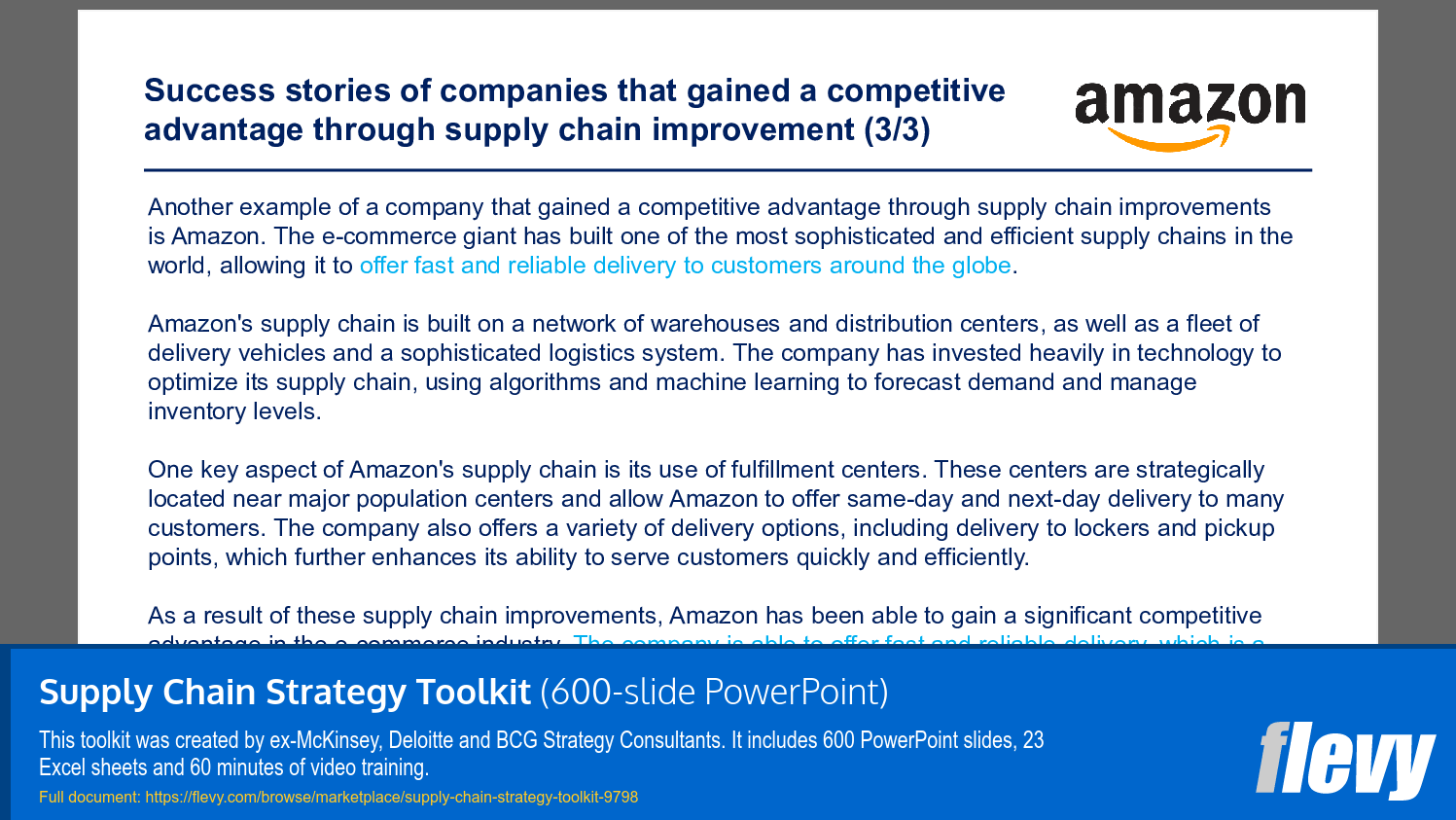 Supply Chain Strategy Toolkit (600-slide PPT PowerPoint presentation slide deck (PPTX)) Preview Image