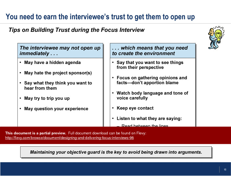 This is a partial preview of Designing and Delivering Focus Interviews (13-slide PowerPoint presentation (PPT)). Full document is 13 slides. 