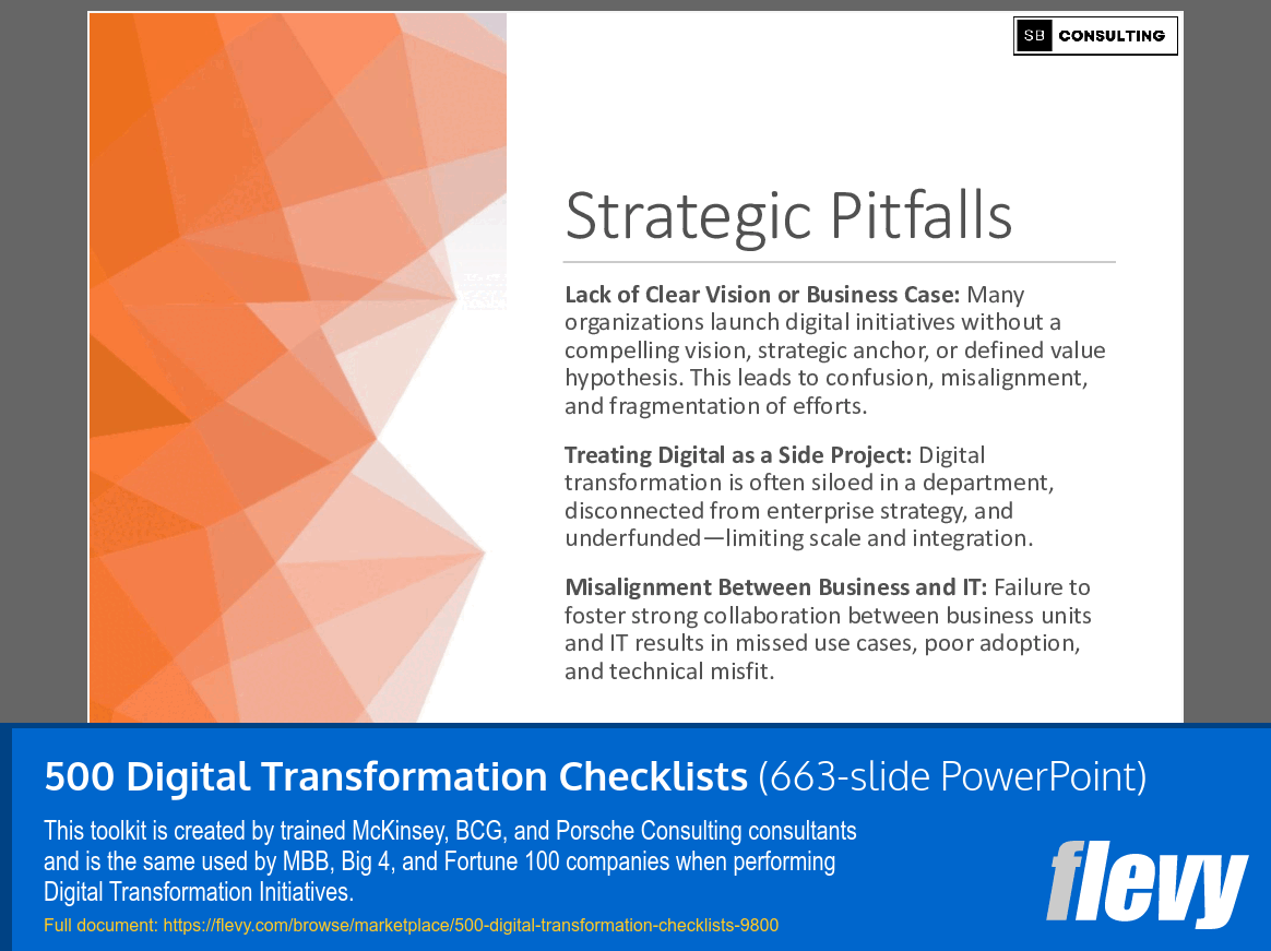 500 Digital Transformation Checklists (663-slide PPT PowerPoint presentation slide deck (PPTX)) Preview Image