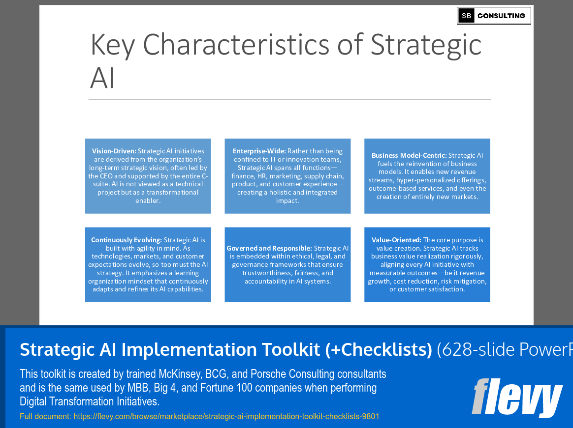 Strategic AI Implementation Toolkit (+Checklists) (628-slide PPT PowerPoint presentation slide deck (PPTX)) Preview Image