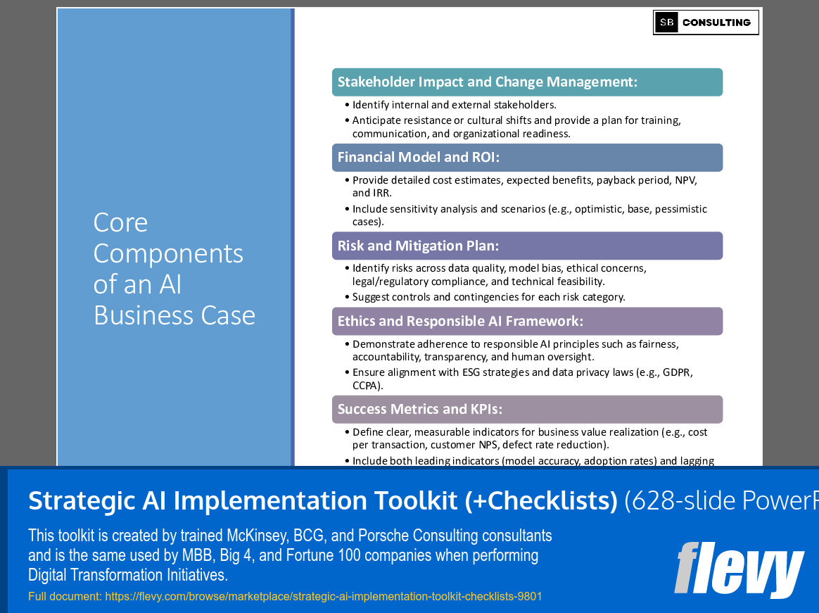 Strategic AI Implementation Toolkit (+Checklists) (628-slide PPT PowerPoint presentation slide deck (PPTX)) Preview Image