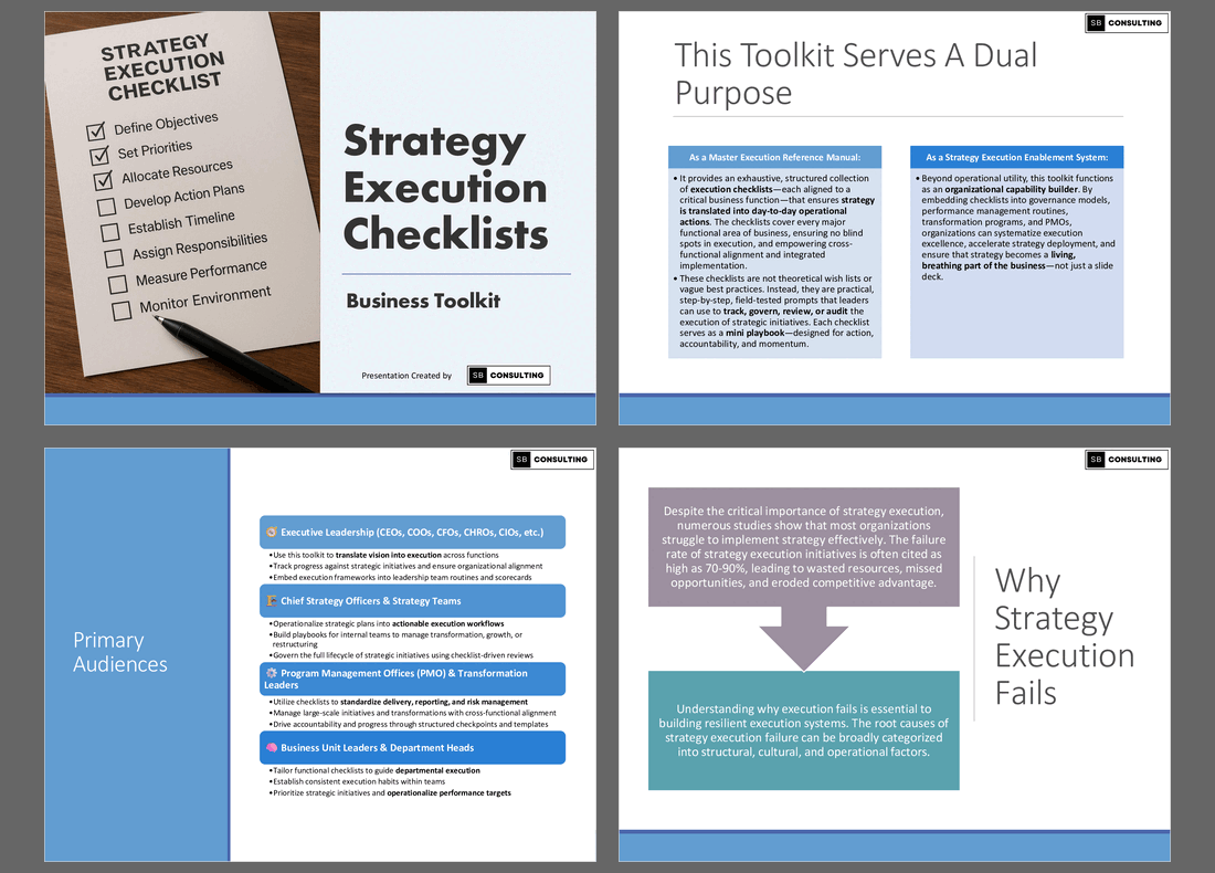 +500 Strategy Execution Checklists (658-slide PPT PowerPoint presentation slide deck (PPTX)) Preview Image